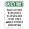 Signmission OSHA Sign, Face Shield And Welding Sleeves, 10in X 7in Rigid Plastic, 7" W, 10" H, Portrait OS-SF-P-710-V-11108 - alternate 1